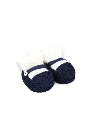 Babbucce bianco e blu in lana LITTLE BEAR KIDS | 9132LATTEBLU